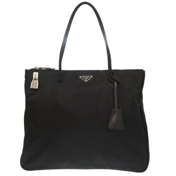 Prada Triangle Nylon Black Tote Bag 1251PRADA - Picture 1 of 10